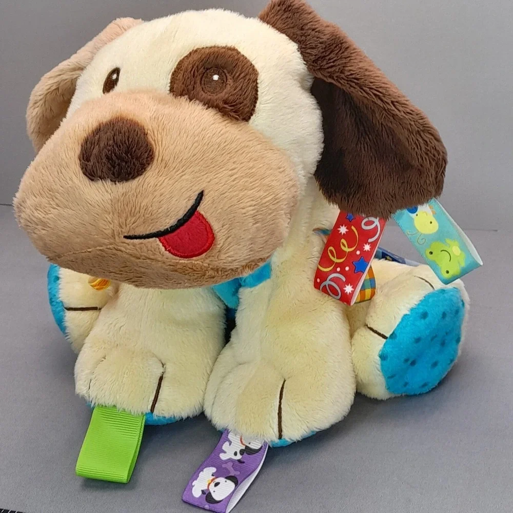 Taggies Yellow Puppy Dog Baby Lovey Security Blanket Rattle 10